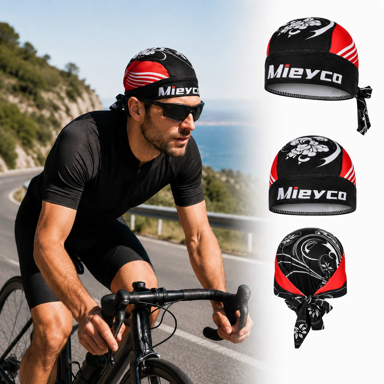 Running Gear Hat - Mieyco メンズ・レディース バイクヘッドバンド 速乾性 通気性 サイクリングキャップ