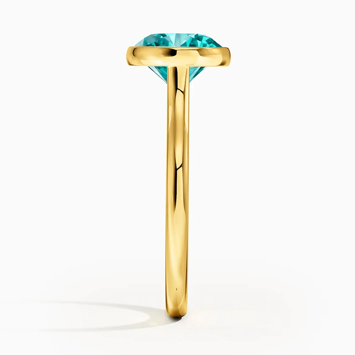 Szjinao 14K Gold Lab-Grown Paraiba Ring Real Au585 Lab Colombian Emerald Solitaire Ring for Women Man Colorful Fine Jewelry Gift - Image 3