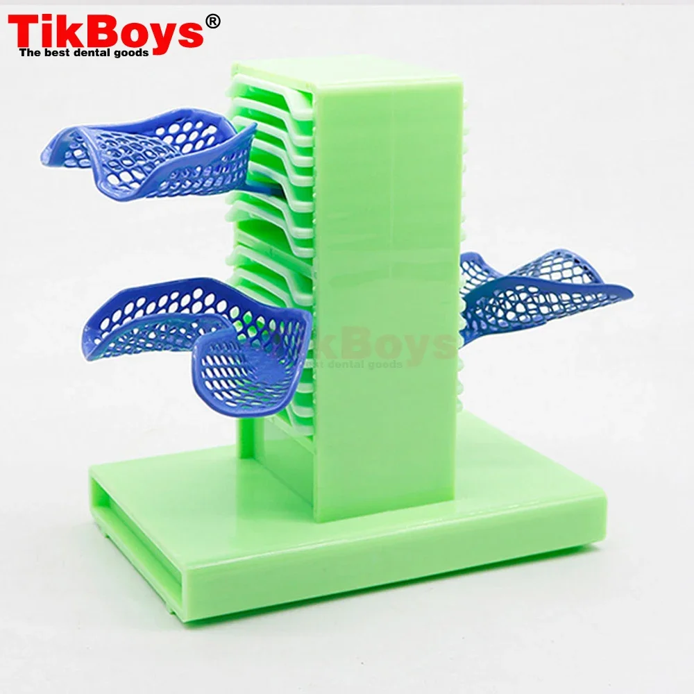 4 Colors Dental Tooth Tray Bracket Rack Place The Shelf 14 Floors Plastic Dental Tools Taking An Oral Impression Pallet Rack