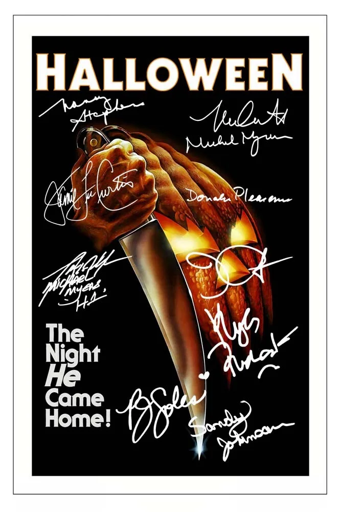 HALLOWEEN Cast Multi Signed Autograph PHOTO Gift Signature Print Horror Posters Wall Art Rome Decoration