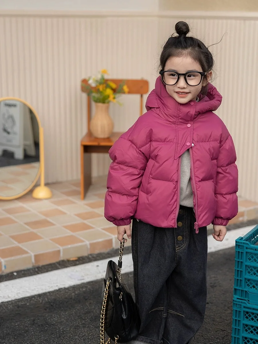 الشتاء الاطفال الفتيات الدافئة أسفل معاطف الخريف الأطفال القطن وسادات مبطنة الفتيان الفتيات ملابس الطفل مقنعين ملابس خارجية 3-12 سنة