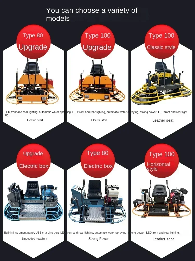 Concrete Seat Mounted Polishing Machine for Cement Floor Double Disc Polishing Tool