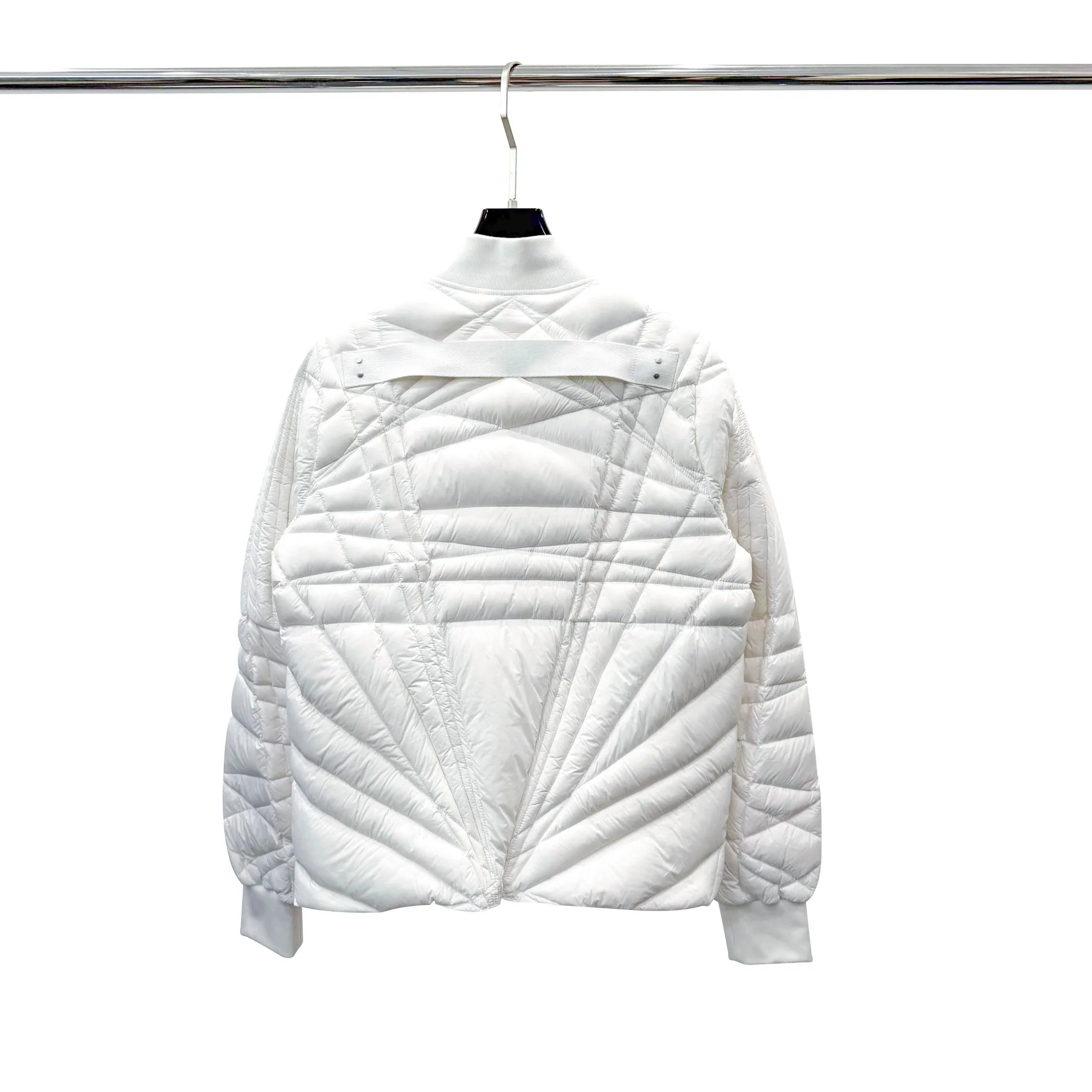 New geometric quilted baseball collar down jacket and fashionable zipper long-sleeved jacket for autumn/Winter 2025