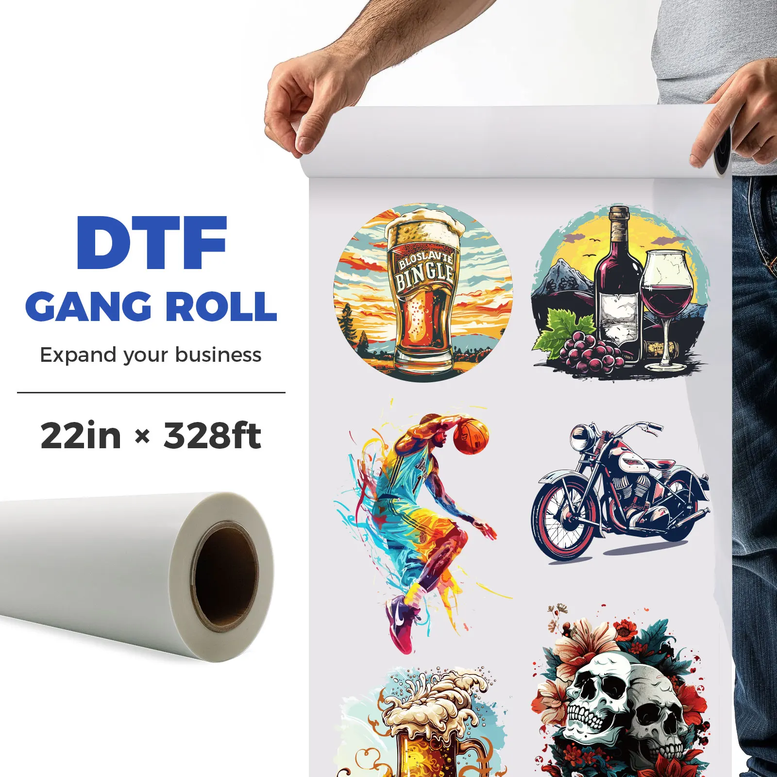 Imagem -06 - Custom Dtf Gang Sheets Rolls Imagem do Logotipo para o Ferro na Transferência Térmica Press Stickers para Roupas de Camisetas Patch Térmico Vinil Dtf