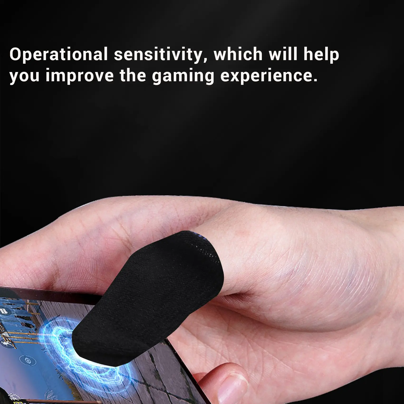 18-Pin Carbon Fiber Finger Sleeves for Mobile Games Screen Finger Sleeves(12 Pcs)