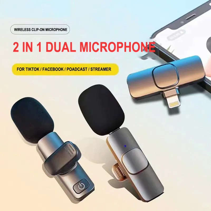 

Mini Wireless Lavalier microphone Mic for iPhone/Android Portable Audio Video Recording for Live Broadcast and Gaming