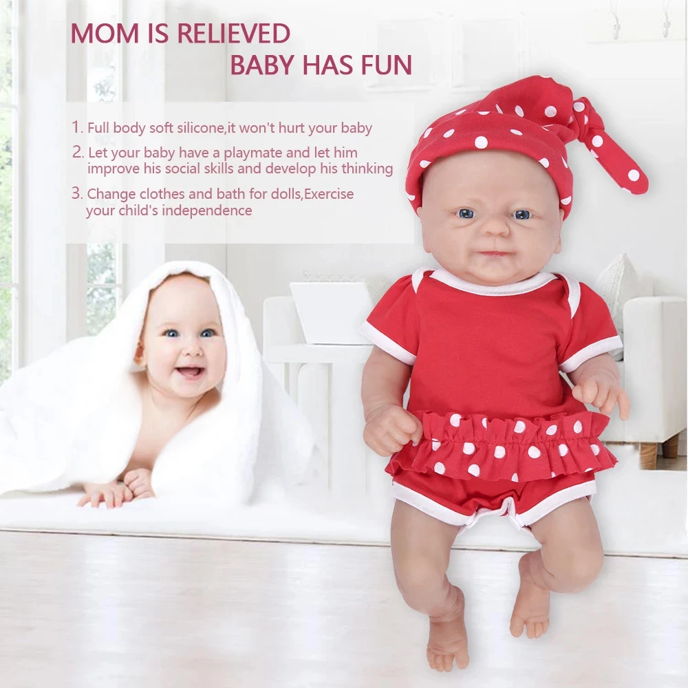 IVITA Versand aus Spanien: 100% Vollsilikon Reborn-Babypuppen, Lebensecht Bemalte Realistische Neugeborenen-Babypuppen Spielzeug – Detail 6