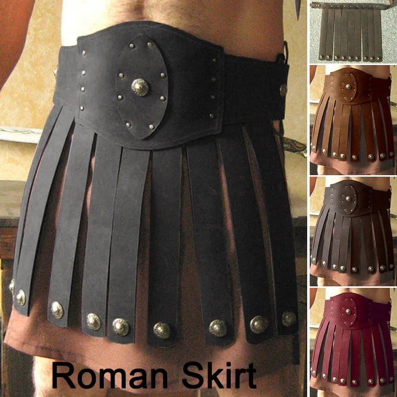 

Ancient Roman Gladiator Legion Wide Belt Battle Skirt Men Women LARP Medieval Warrior Cosplay Costume PU Leather Armor Accessory