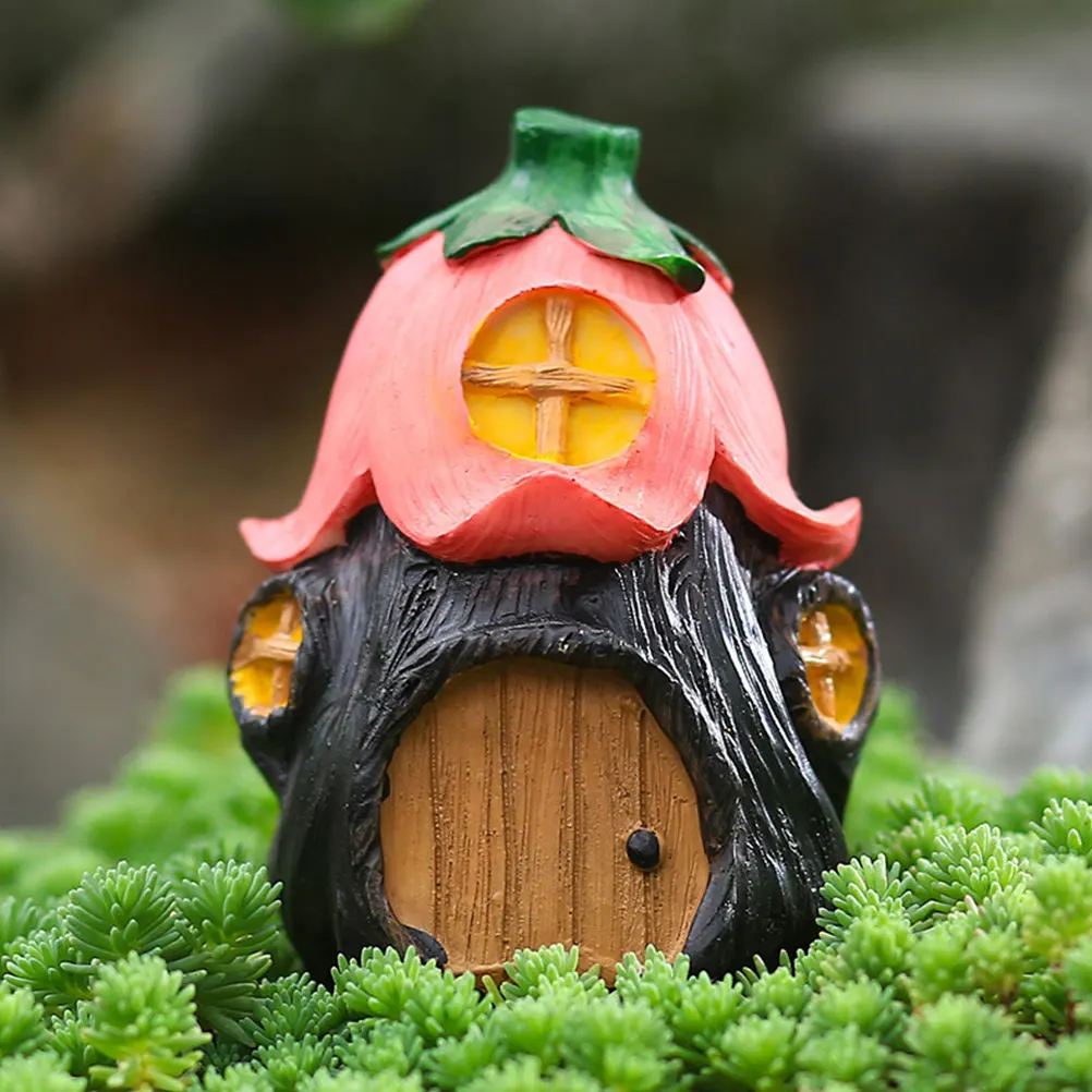 

4pcs Garden Decorative Items Resin Miniature House Craft For Micro Landscaping Bonsai Aquarium Home Office Decor Gift
