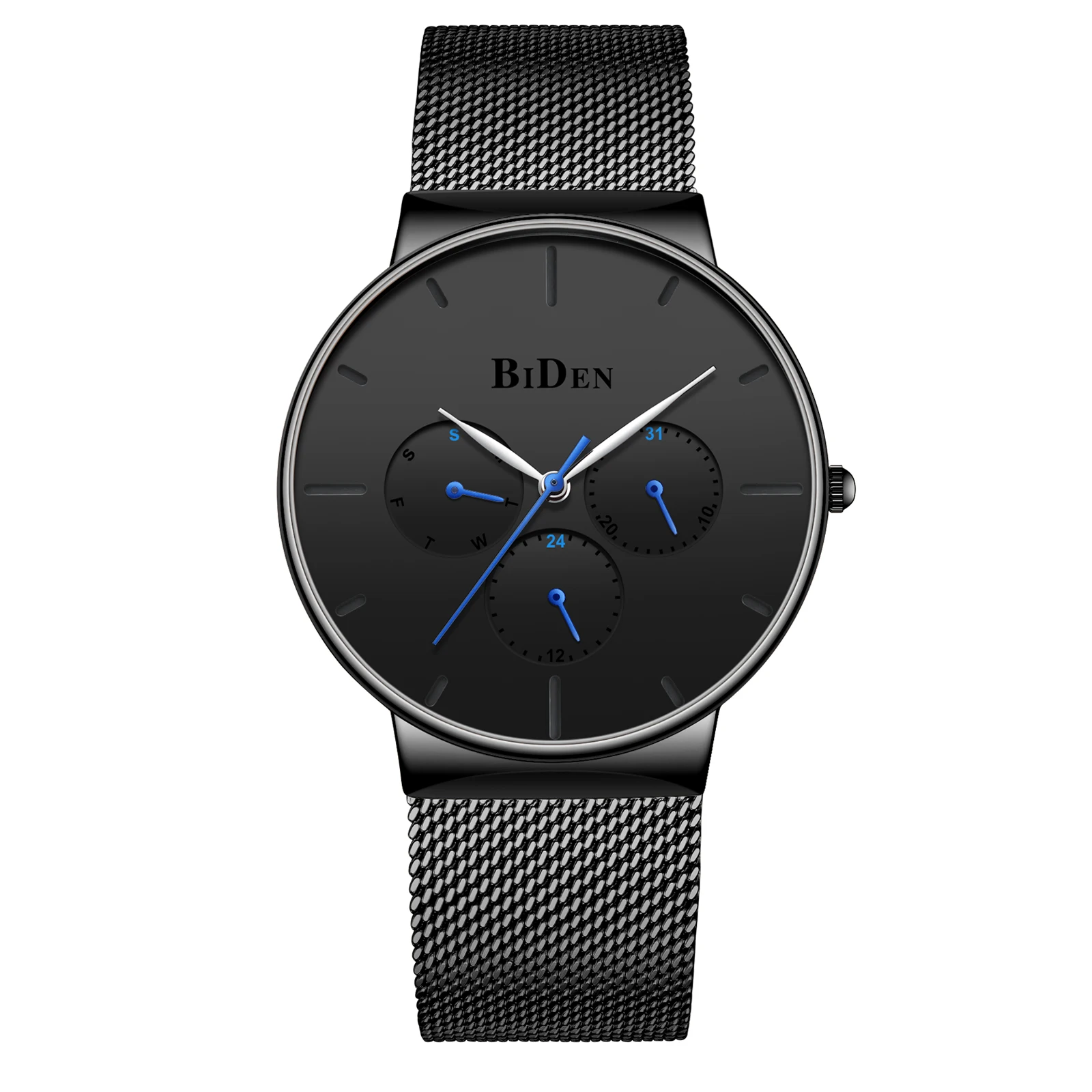 

BIDEN 2024 New Watch Men's Luxury Watch Men's Creative Steel Men's Calendar Week Watch Men's Waterproof Clock Relogio Feminino