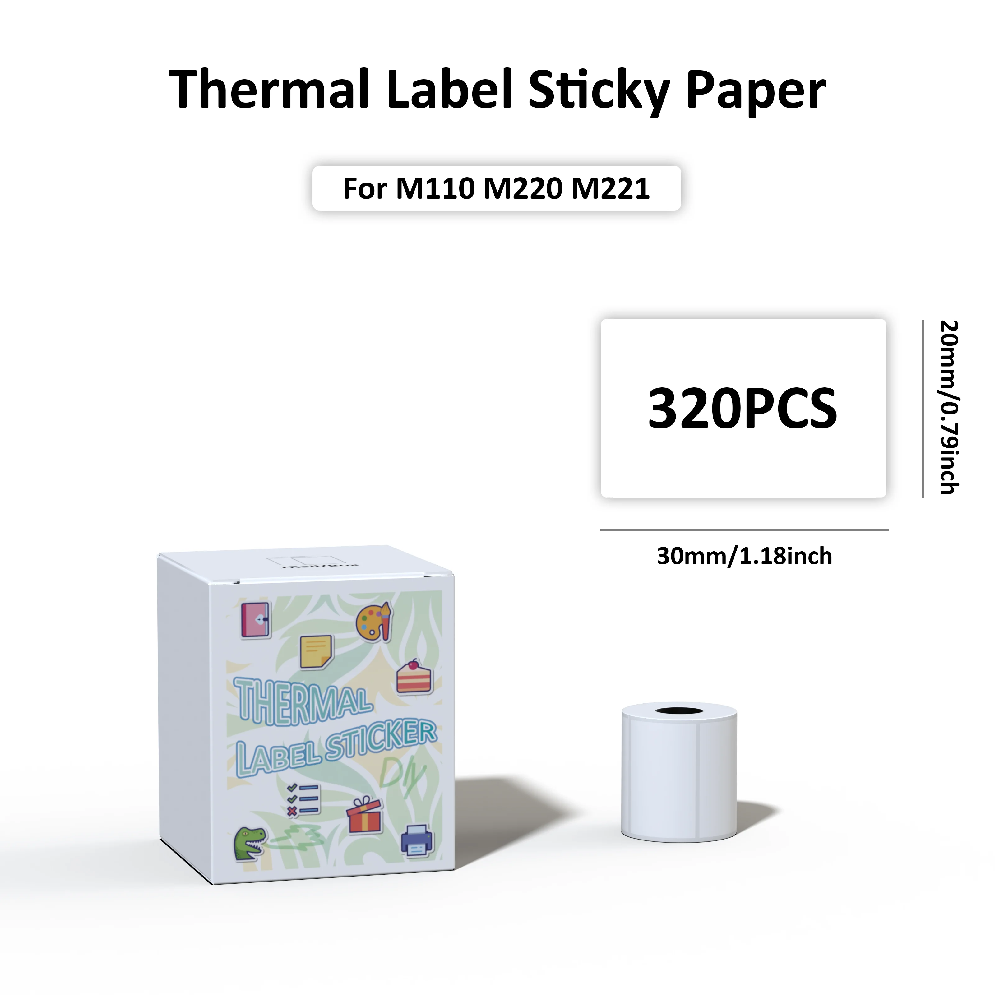 Label Sticky Paper Thermal paper M110 Label for Multi-Purpose Classification Thermal Sticker for M110 M221 M200 M220 etc Printer