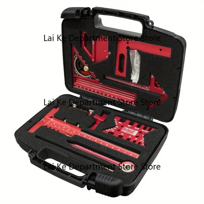 Carpentry Measuring Tool Kit with Storage Box, 10-Piece Project Planning and Layout Board Joining Assistance Set