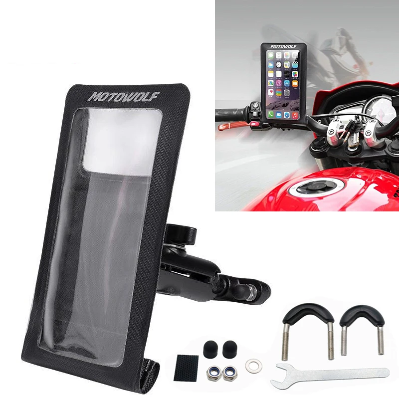 

Водонепроницаемый чехол-держатель для телефона на мотоцикл/велосипед, универсальное крепление на зеркало заднего вида для мотоцикла/скутера, сенсорный экран