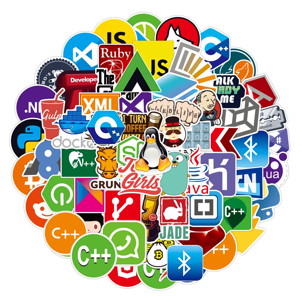 10/30/50/100PCS Funny Geek Java Programming Stickers Cool Cartoon Decoration DIY Suitcase Laptop Helmet Joke Waterproof Sticker
