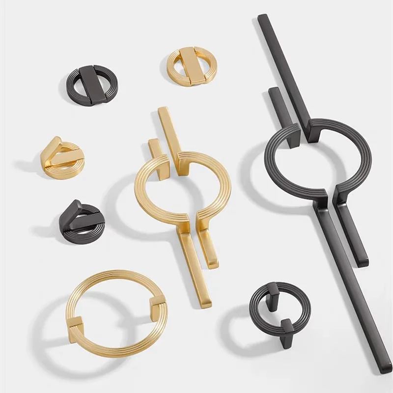 Simple and Stylish Zinc Alloy Cabinet Handle,high-grade Paired Circular Wardrobe Door Pulls,Hidden Drawer Knobs Clothes Hook