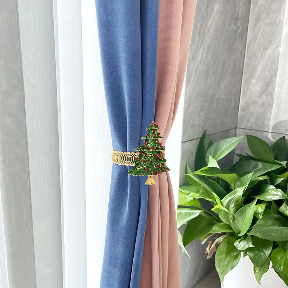 

2Pcs Christmas Metal Curtain Holdbacks Rust-Resistant Suitable Length for Thick Thin Shower Curtains Curtain Buckle Holder