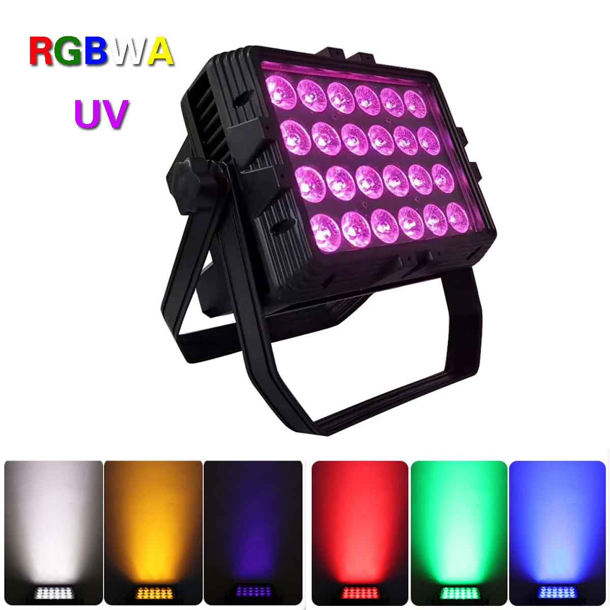 IP65 Outdoor LED Waterproof Par Light 24x18W RGBWA UV Dyeing 6in1 Projection Lamp DMX512 Stage Wedding Party Wall Washing Lights