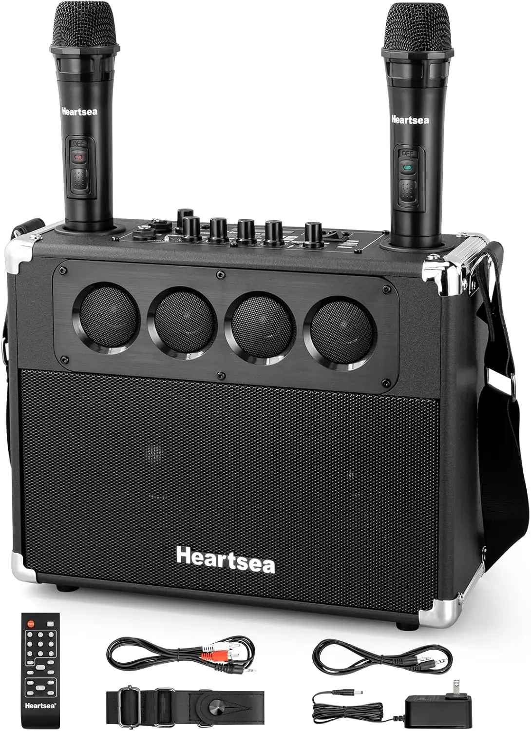 Portable Karaoke Machine with Wireless Mics, 100W Bluetooth Speaker for Home & Outdoor Parties