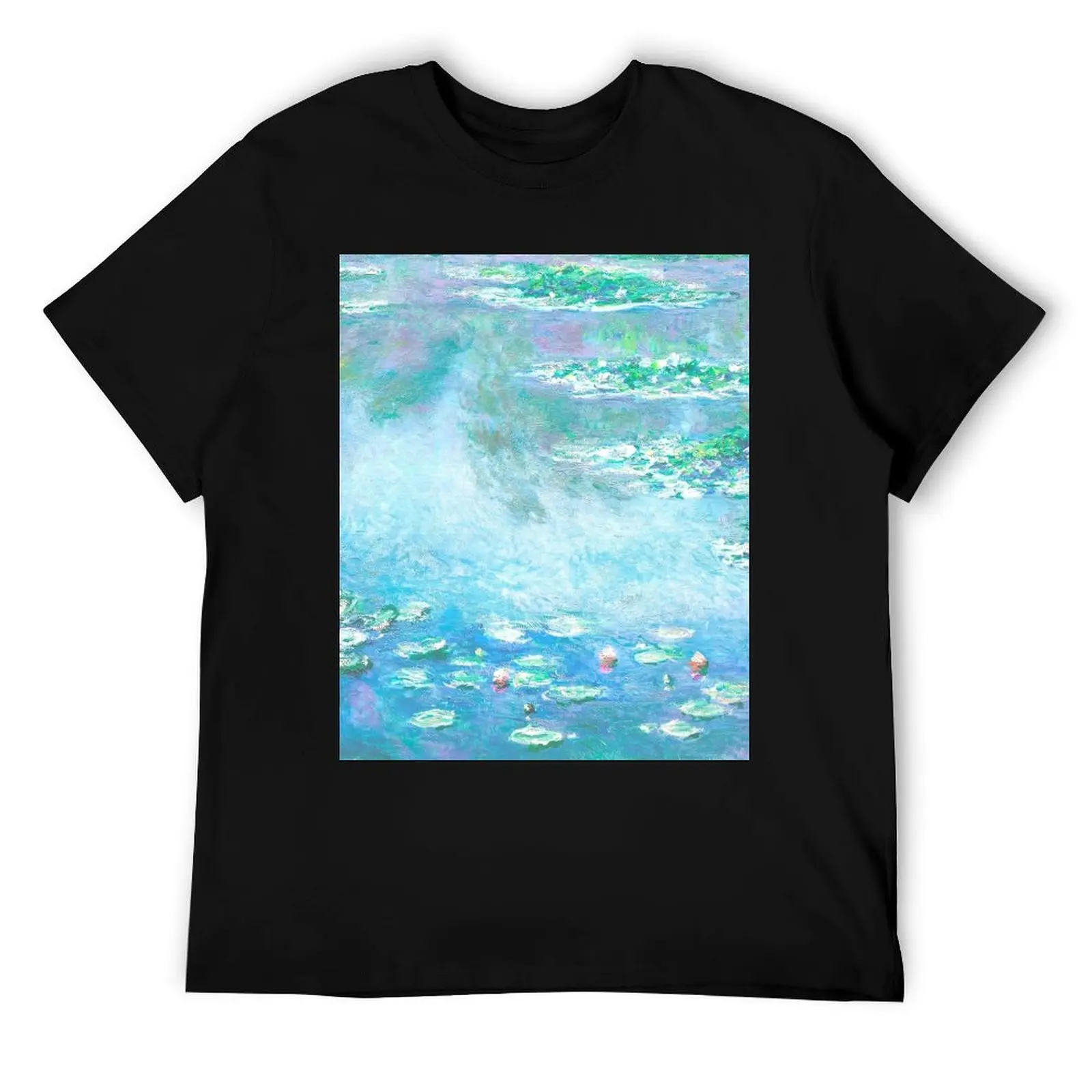 

Claud Monet Aqua Water Lilies French Impressionist Painting T-Shirt t shirt for man T-Shirt