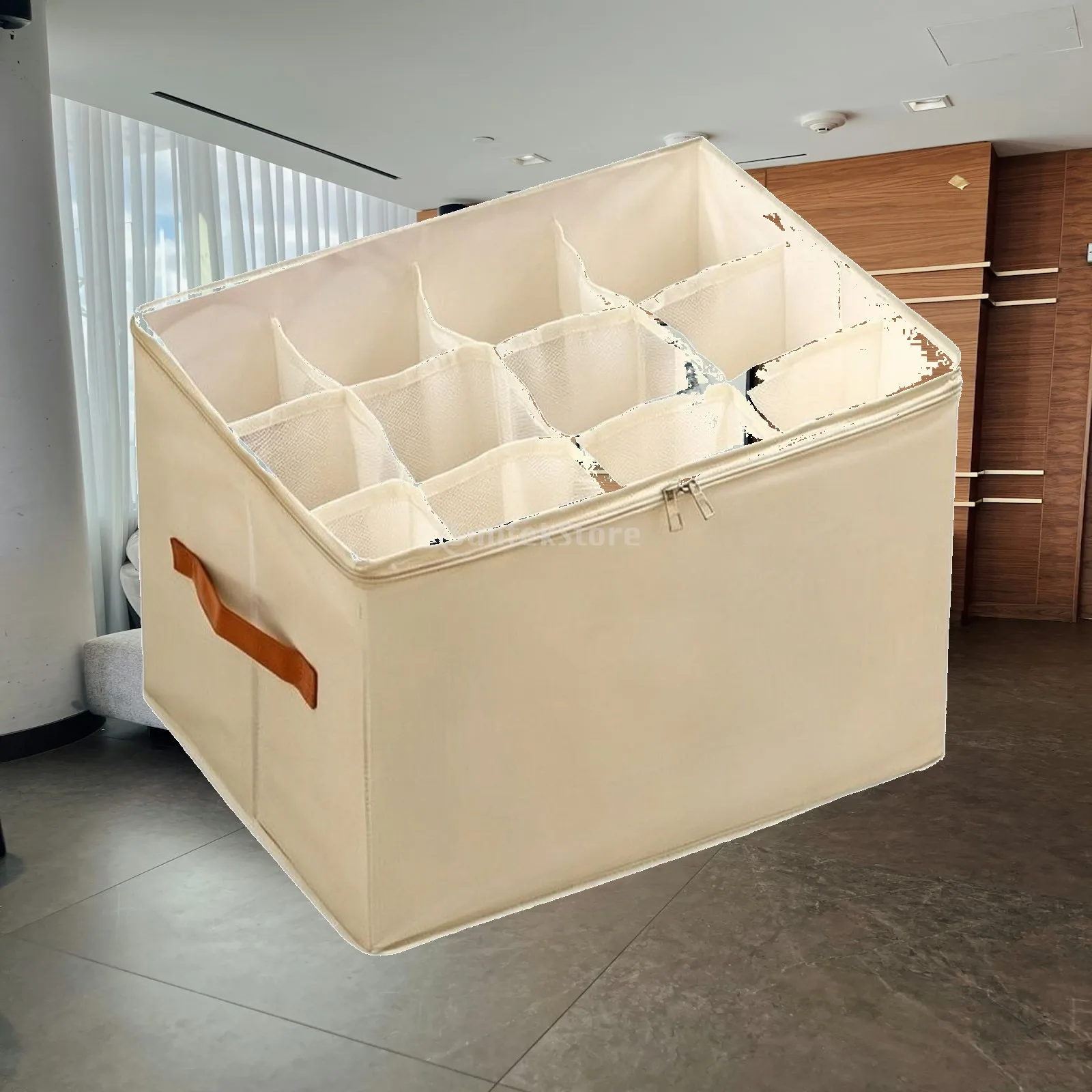 Divided Shoe Organizer Space-Saving Shoe Storage Box with Clear Lid Storage Box with Transparent Lid Collapsible for Closet