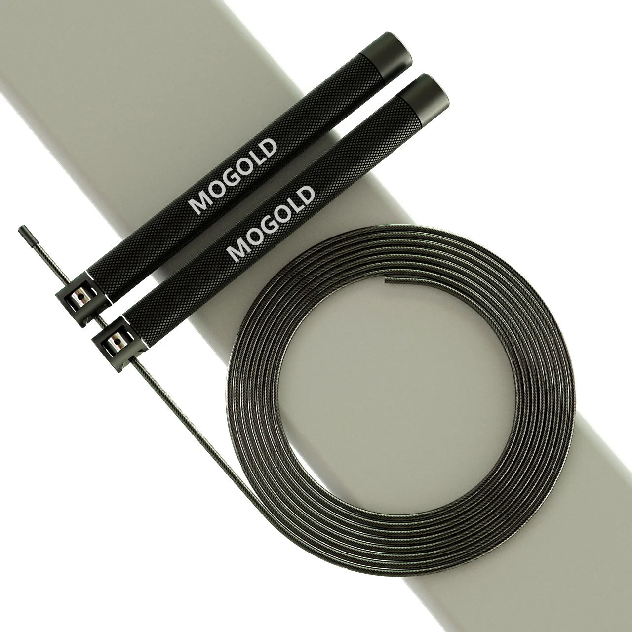 Corde à sauter en fil ultra durable MOGOLD |   Poignées antidérapantes avec poignée confortable, fitness professionnel