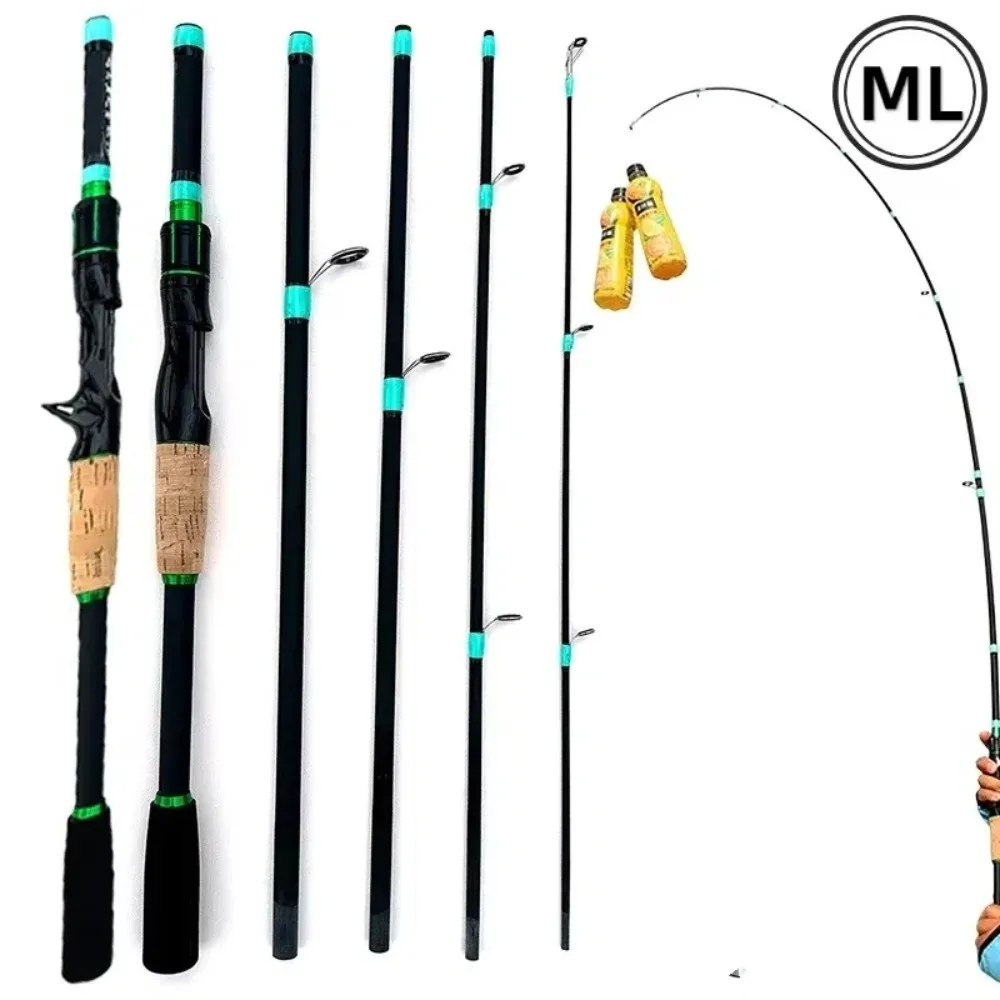 

4 Sections Spinning Fishing Rod Spinning Carbon Casting Fishing Rod 1.65m/1.8m/2.1m Portable Carbon Fiber Fishing Pole