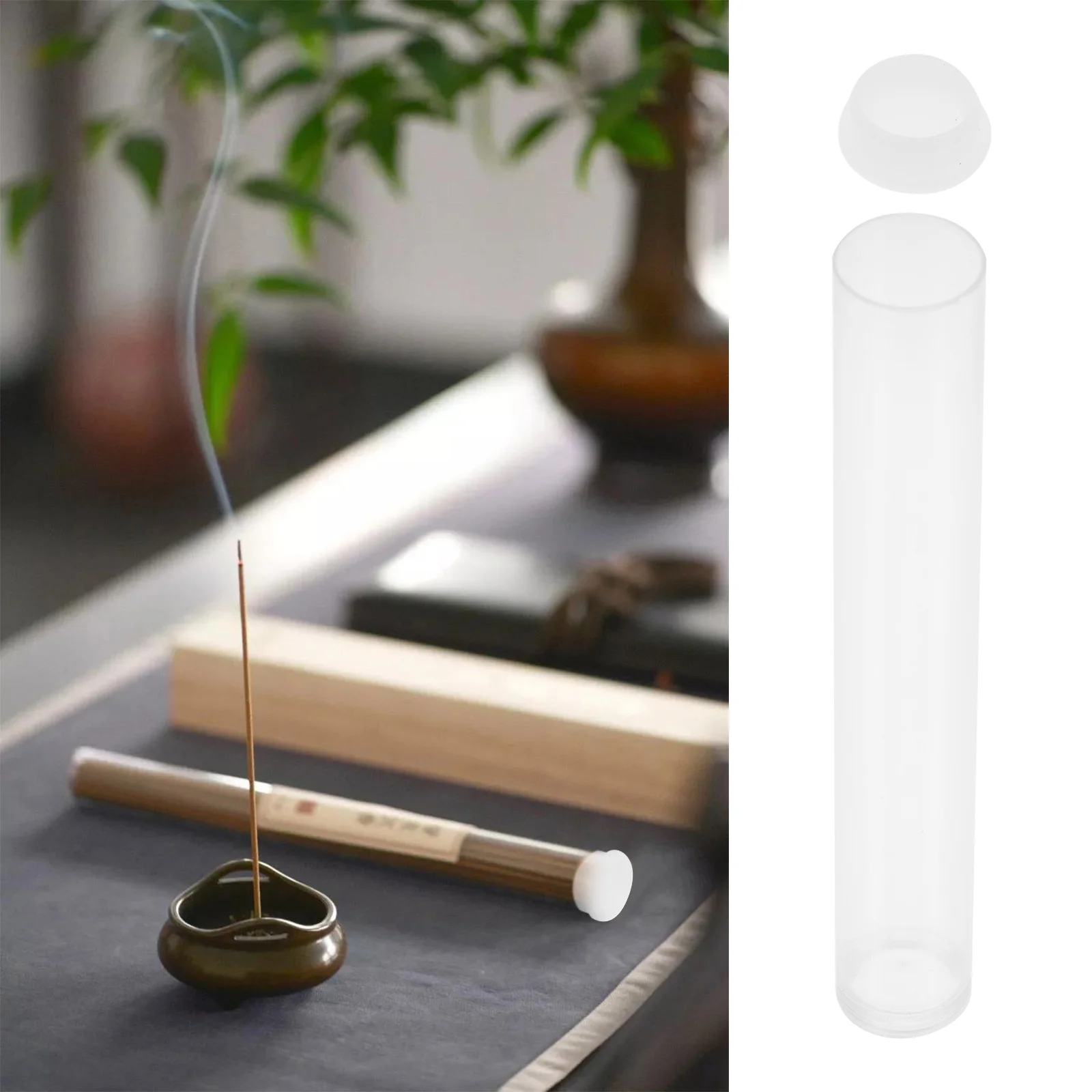 6 Pcs Fragrance Tube Clear Incense Test Vial Shot Glasses Holder Rack Stick Transparent Acrylic Barrel Sandalwood