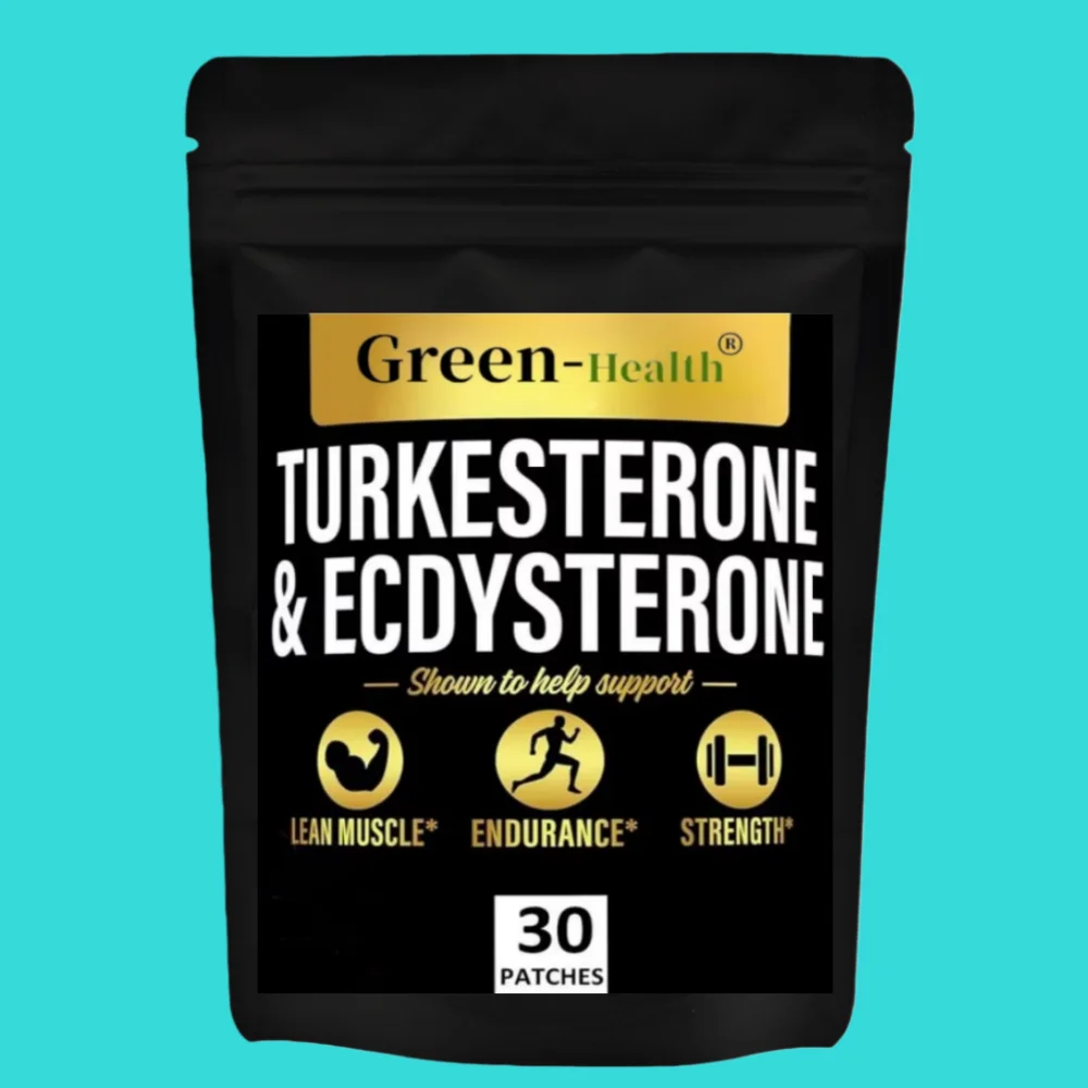 Transdermal Turkesterone & Ecdysterone Patches for Men (30 Pcs): Muscle Growth & Recovery, One Month Supply