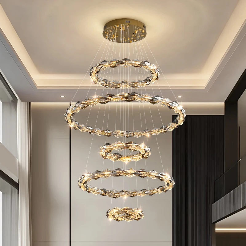 

Хрустальное украшение для дома в скандинавском стиле, хрустальная лестница, люстра для гостиной, спальни и столовой, внутреннее освещение