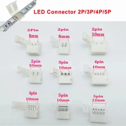 5Pcs/Lot LED Connector 2Pin 3Pin 4Pin Solderless For 8mm 10mm 5050 3528 ws2811 ws2812b 5630 5730 Smd LED Strip