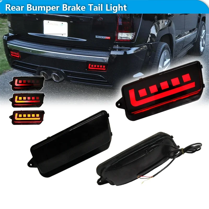 

Для Jeep Grand Cherokee красный светодиодный отражатель заднего бампера автомобиля, задние/стоп-сигналы, задние противотуманные фары с последовательным указателем поворота 2005-2010