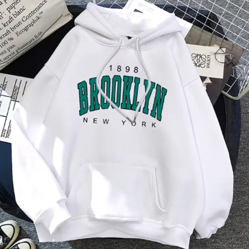 1989 Brooklyn New York Printed Women Hoodies Fashion Fleece Hoody Creativity Pullover Clothing Street Loose Sweatshirts Women\'S