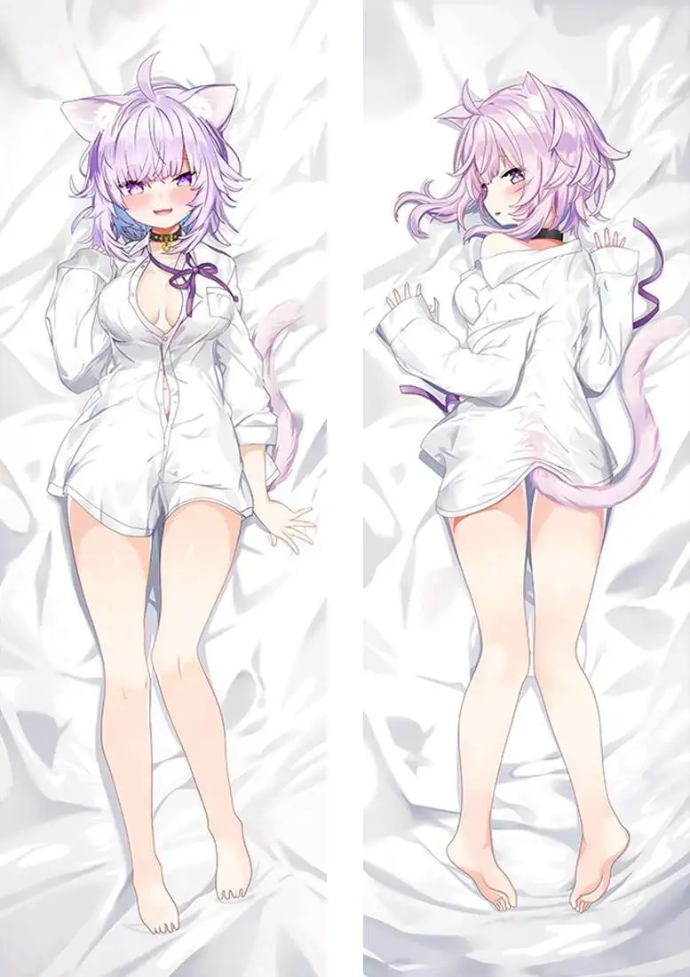 Чехол для аниме Vtuber Nekomata Okayu Dakimakura Otaku Waifu, постельное белье, петля для тела, двухсторонняя наволочка с принтом