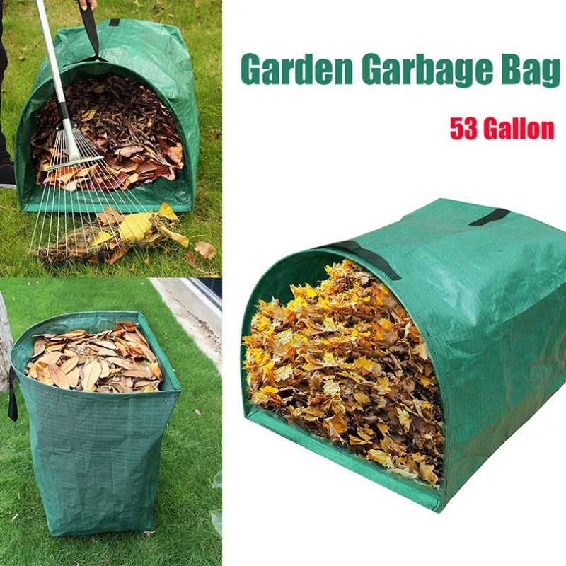 1PC Fallen Leaf Garbage Bags Reusable Garden Garbage Bag Durable Foldable Garden Courtyard Fallen Leaf Weed Collection Container