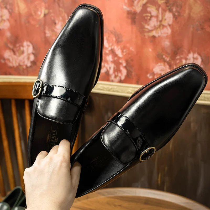Men's casual leather shoes, new large-size loafers for cross-border sales, stylish slip-on business  men
