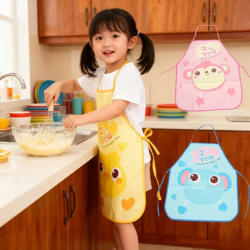 Delantal multiusos para niños, Material EVA ecológico, protección de manga larga para sesiones artísticas de juegos de comida y proyectos de artesanía preescolar