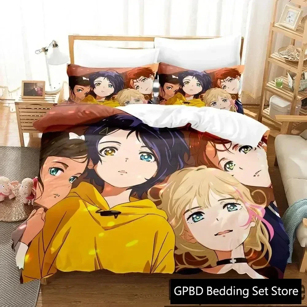 Luxury New 3D Print Anime Wonder Egg Priority Bedding Set Duvet Cover Bed Set Quilt Cover Pillowcase king Queen Size Boys Adult
