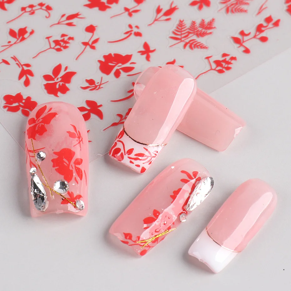 2 pezzi adesivi per nail art con foglie bianche e nere per la primavera estate disegni ciondoli cursori autoadesivi decalcomanie decorazioni per unghie fogli