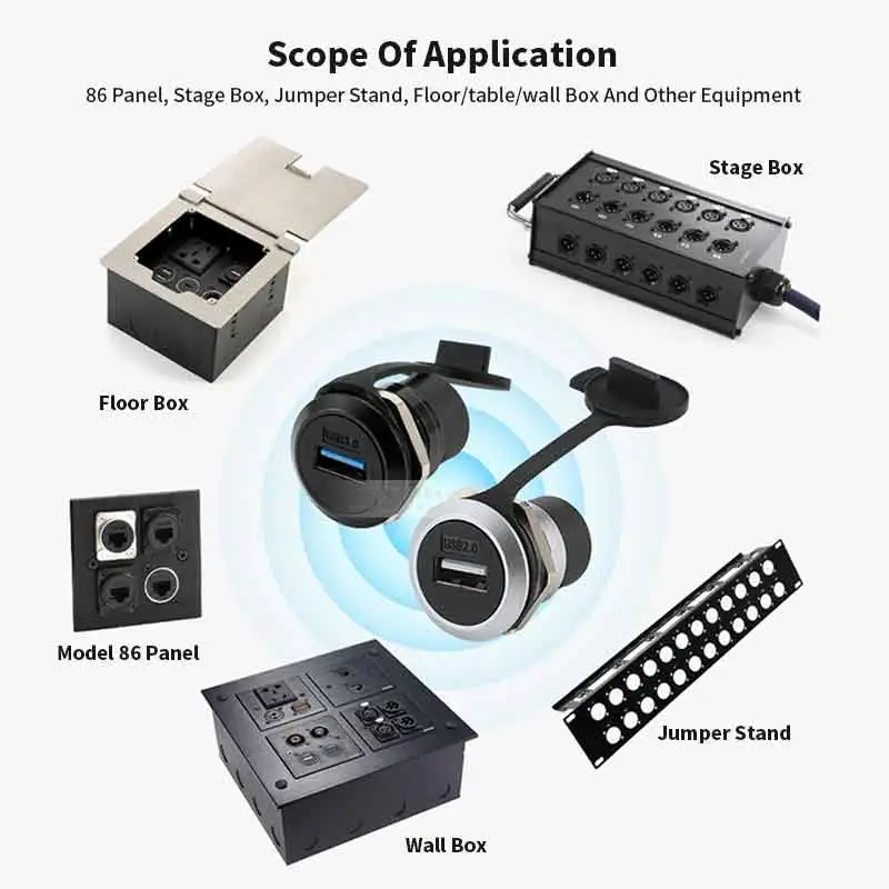 Waterproof USB 3.0 soldering Module Connector PCB Connect Data Cable for 3.0 Seat Industrial Panel On Circuit Board A Port