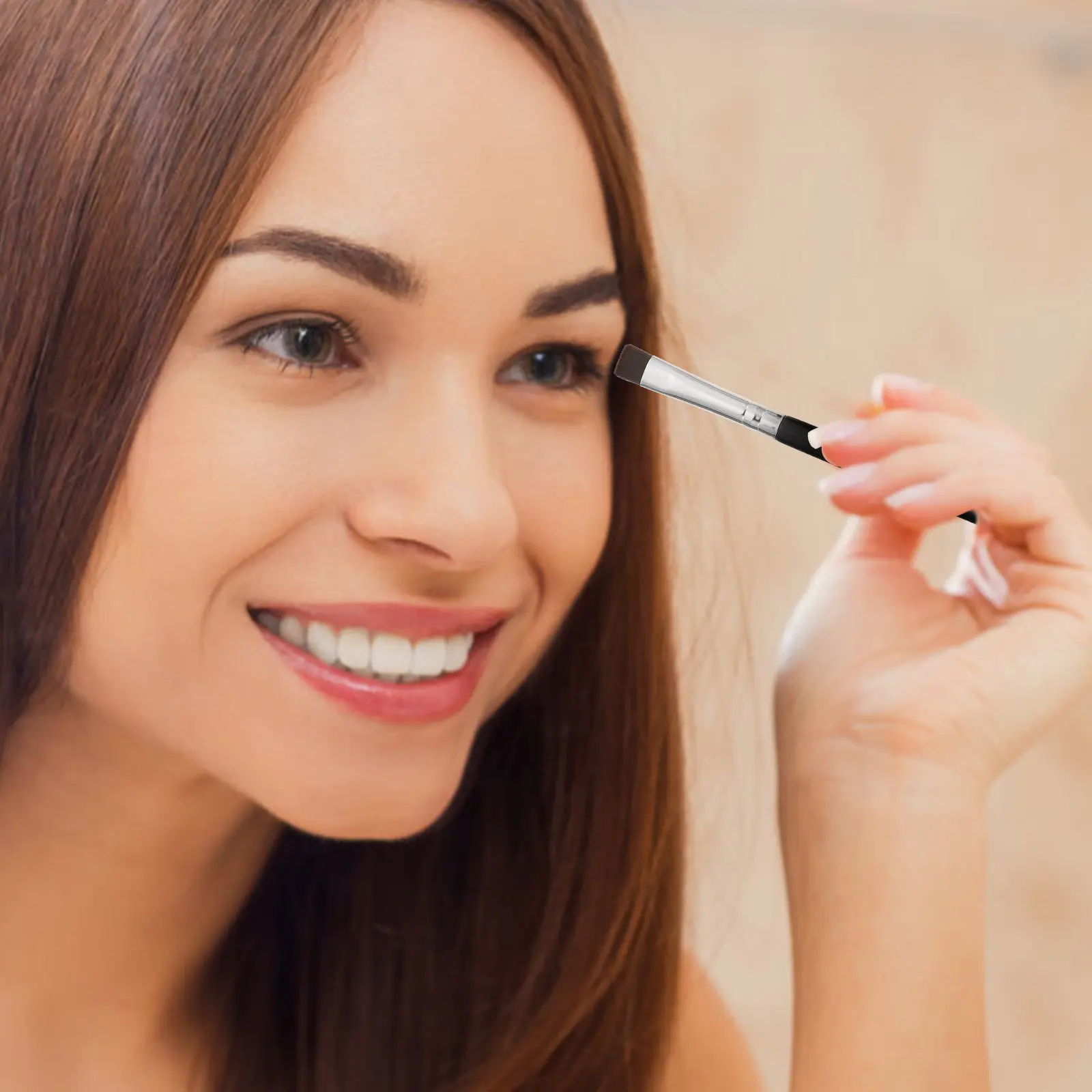 6Pcs Eyebrow Eyeliner Brushes Premium Dual Use Eye Makeup Tools Flat Brush Set Makeup Supplies Professional Home Use