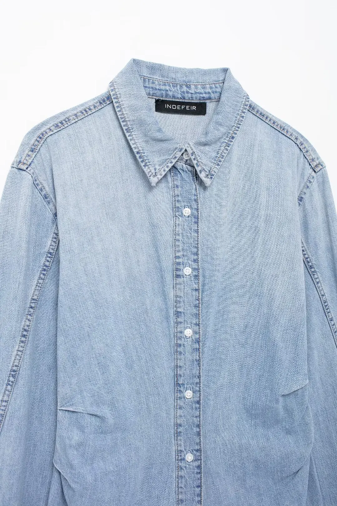 Mini robe en denim à manches longues pour femmes, chemise Joker, rétro, chic, décontracté, nouvelle mode, 2024