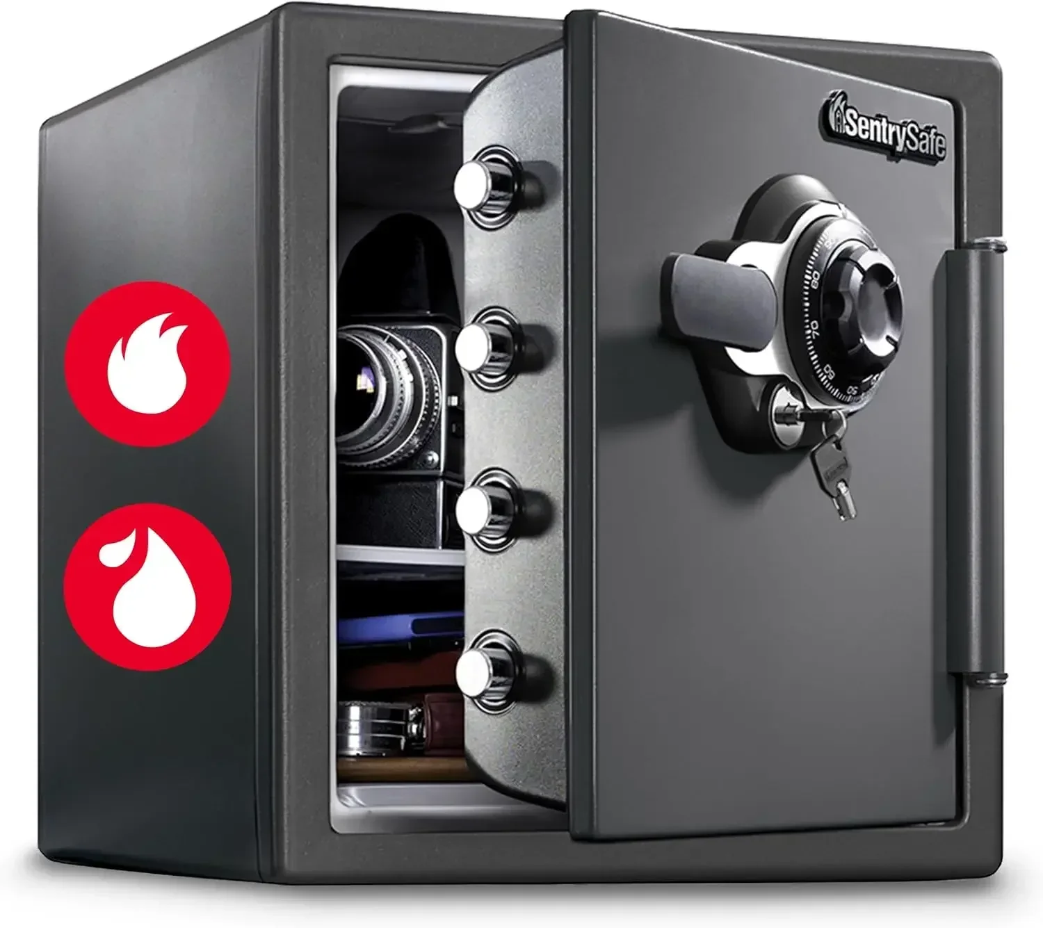 SentrySafe Fireproof Waterproof Safe Dial Combination 1.23 Cu Ft SFW123DSB