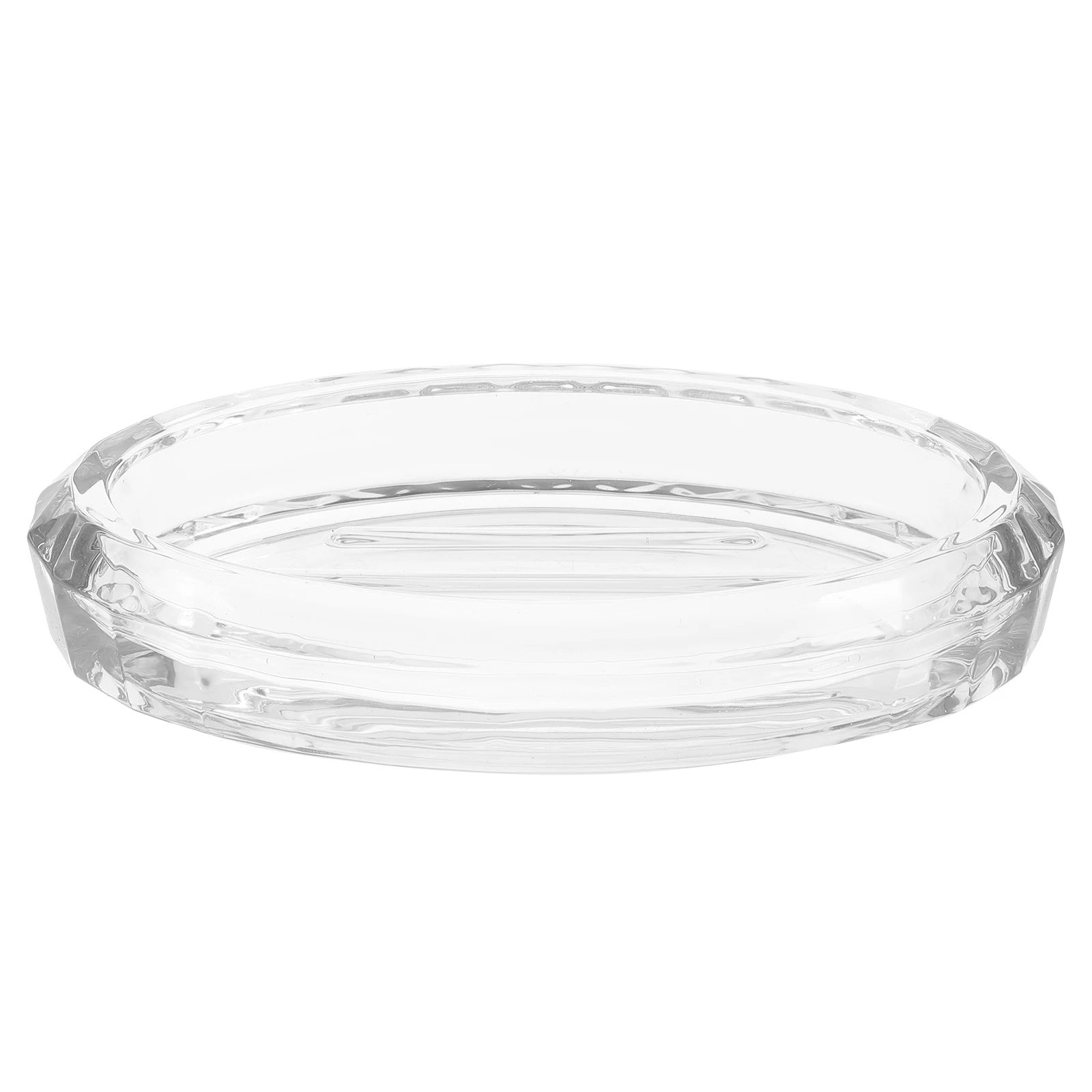 

1Pcs Creative Transparent Glass Oval Soap Holder Bathroom Soap Dish Draining Tray for Shower Sink Bathtub Countertop Use
