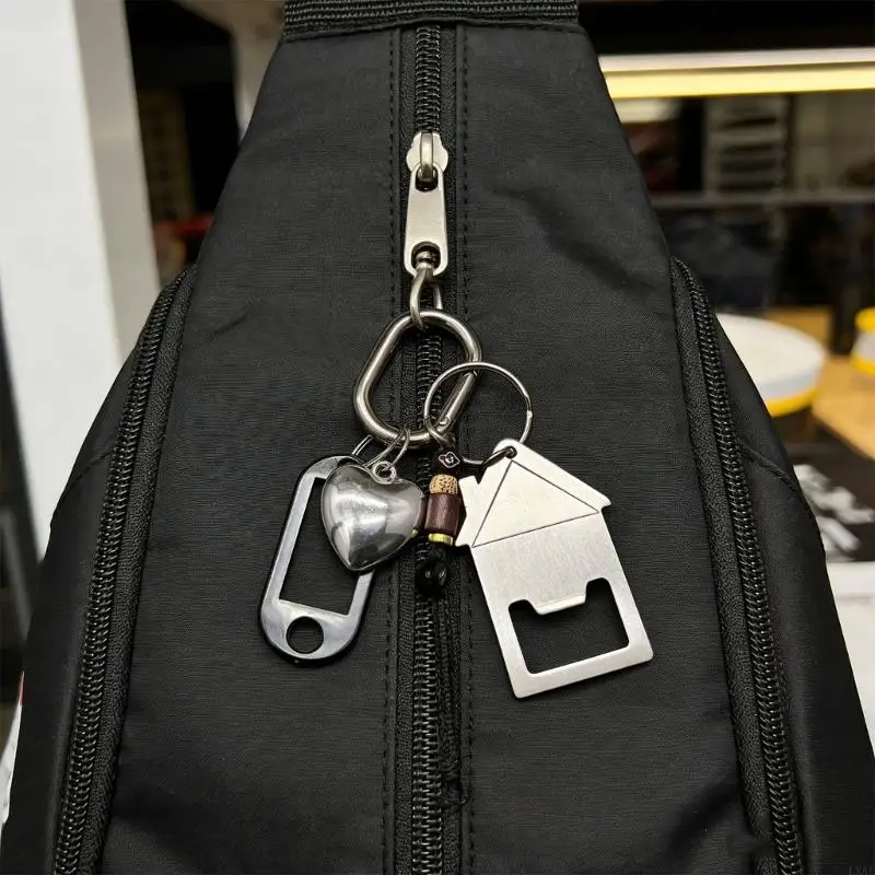 Artistic House Shaped Keychain Metal And Stylish Easy To Attach To Bags or Pockets Decorative Gift Hanging Pendant