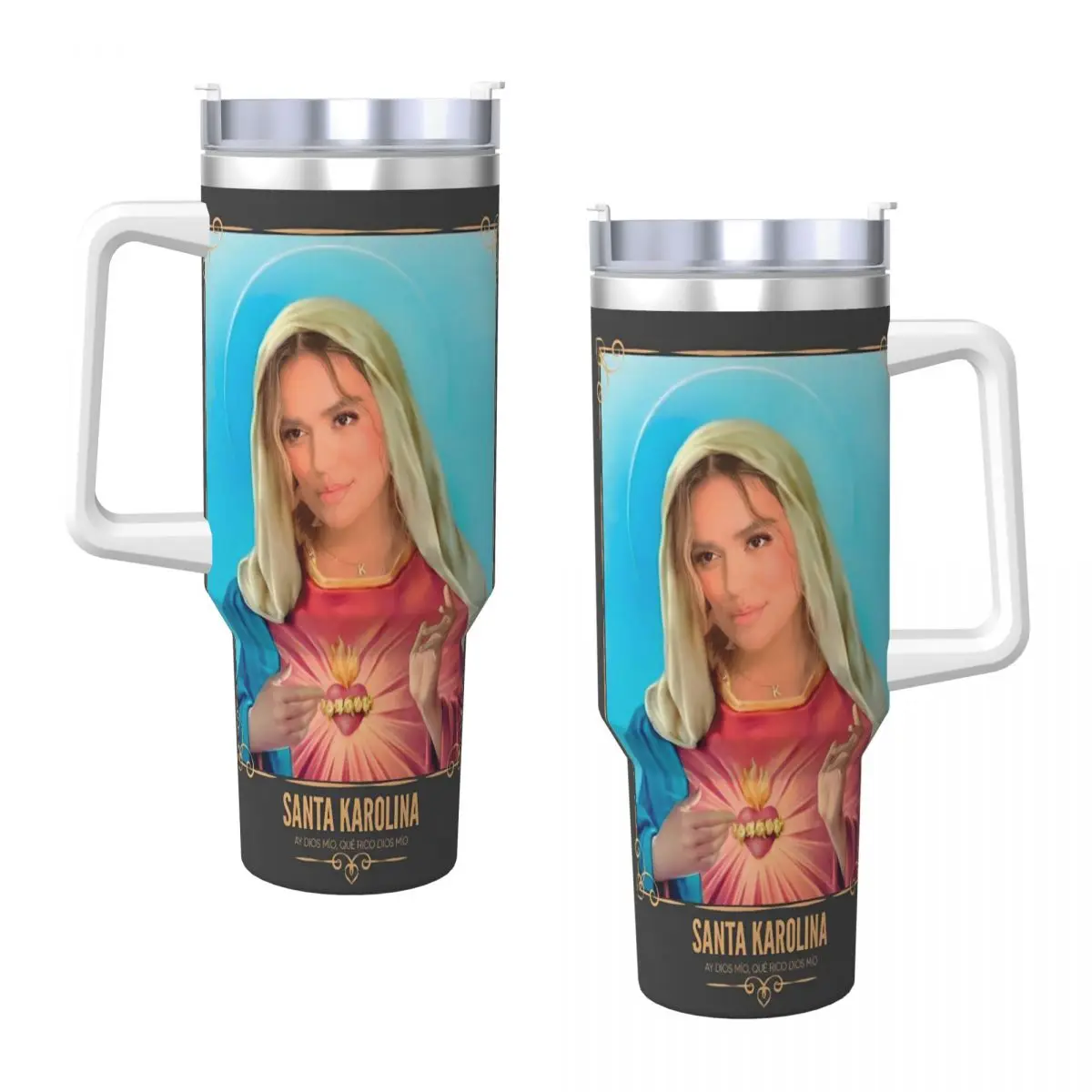 

Santa Manana Sera Bonito Karol G Stainless Steel Tumbler Camping Thermal Mug With Straws Cold Drink Water Bottle