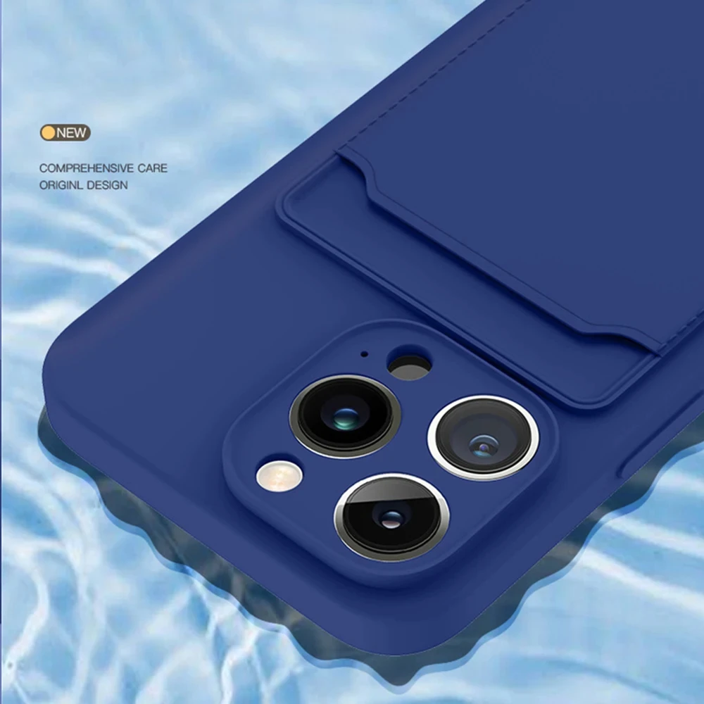 Push Card Slot Wallet Matte Silicone Phone Case For iPhone 16 14 15 Plus 13 12 11Pro Max MiNi X XR XS 7 8 Shockproof Soft Cover