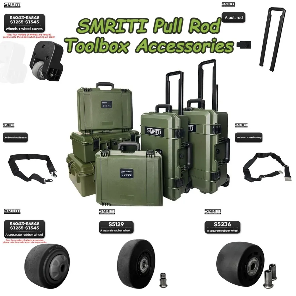SMRITI Trolley Case Toolbox Specialized Parts Shoulder Strap Trolley S5129/5236/5943A/6043 Tool Box Replacement Wheels
