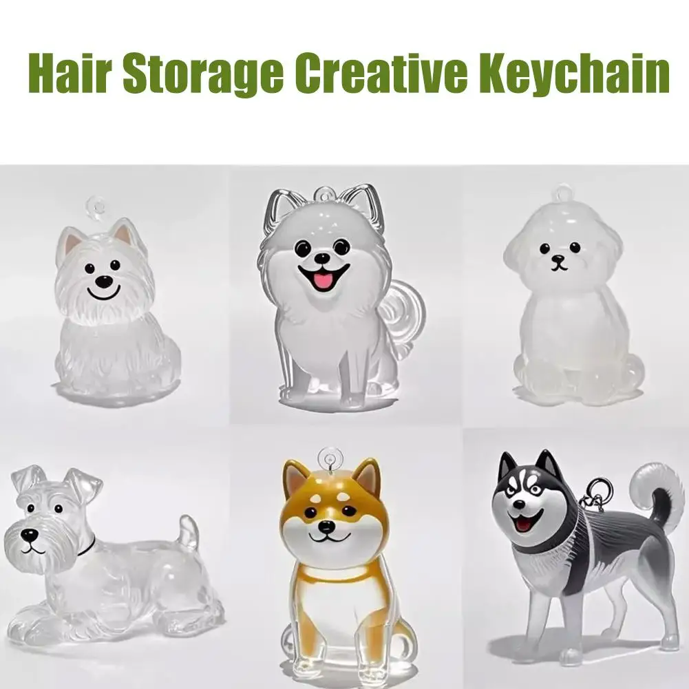 New Memorial Keychain Cat Hair Storage Container Cute Cat Shaped Keyring Portable Handmade Key Chain DIY Keychains Accessories