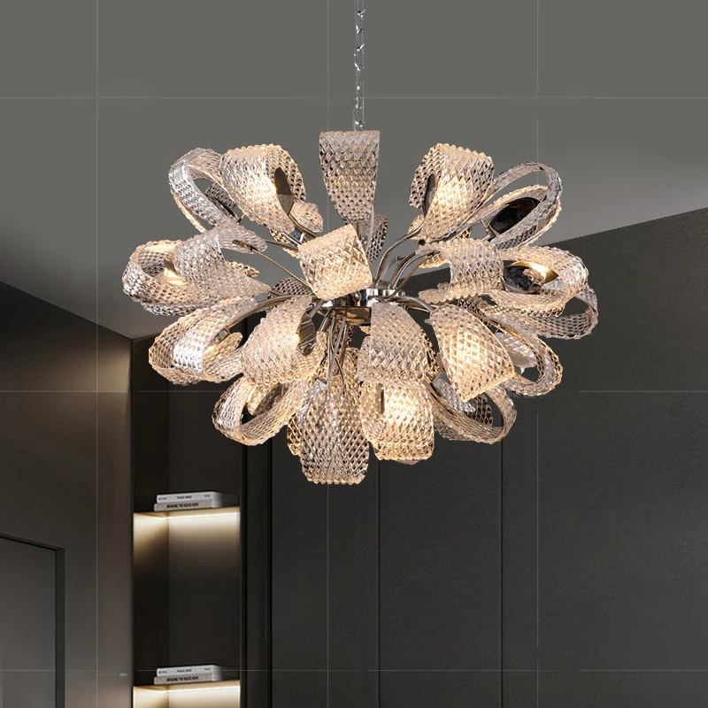 

Designer Living Room Light French Light Luxury Villa Main Light Hotel Lobby Creative Personality Art Crystal Glass Chandelier