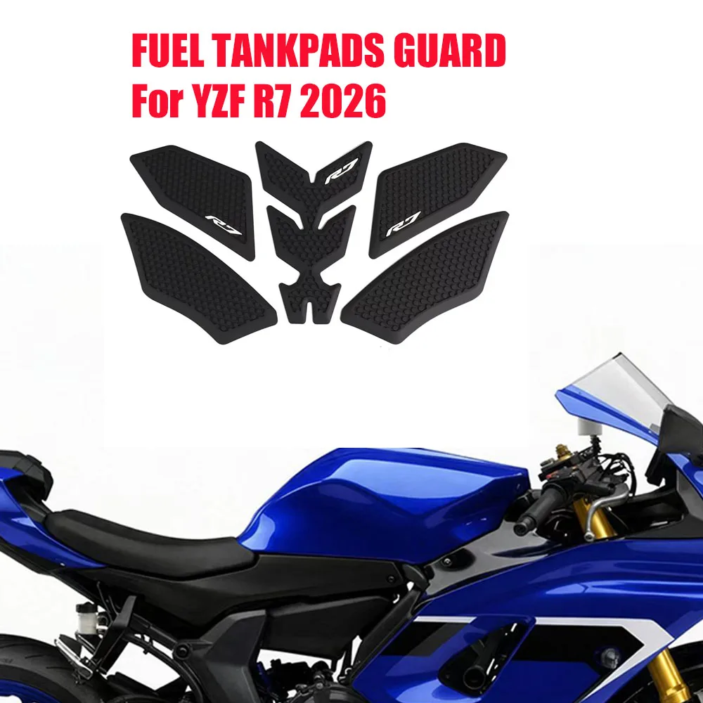 For YAMAHA YZF R7 YZFR7 New Motorcycle Accessories Non-slip Side Fuel Tank Pad Stickers Waterproof Rubber Sticker Black Kit 2026